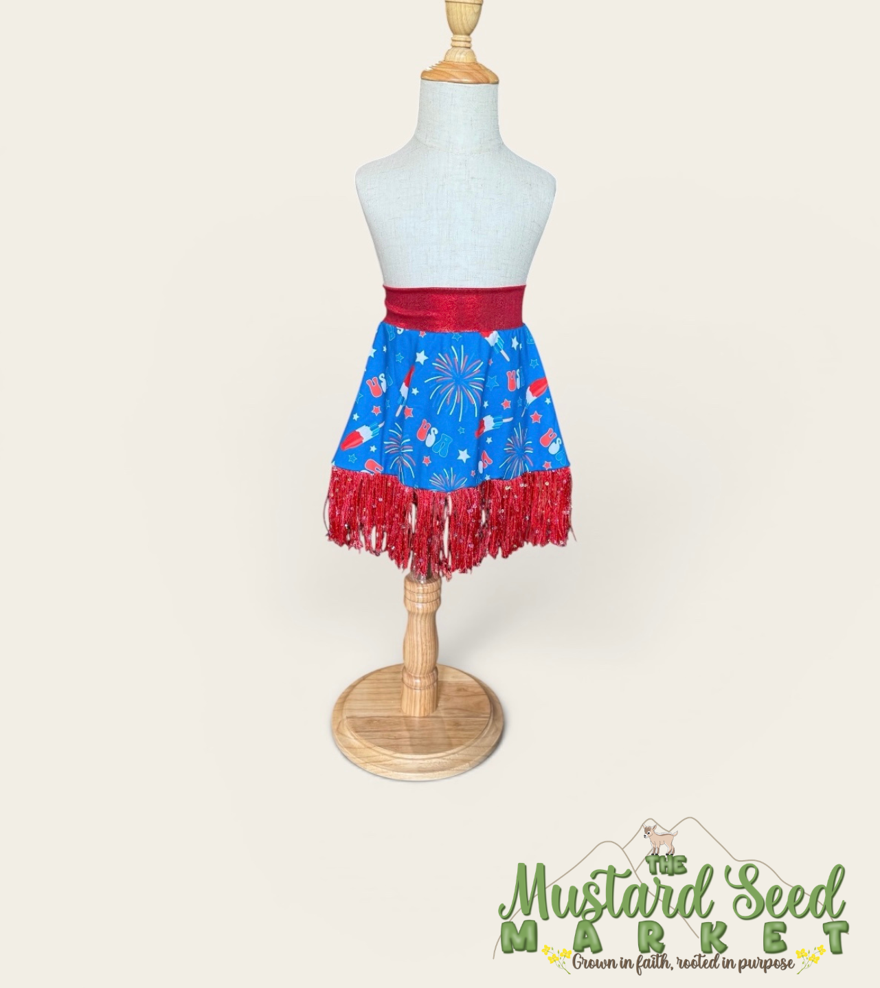 12/18m Red fringe USA Twirl skirt